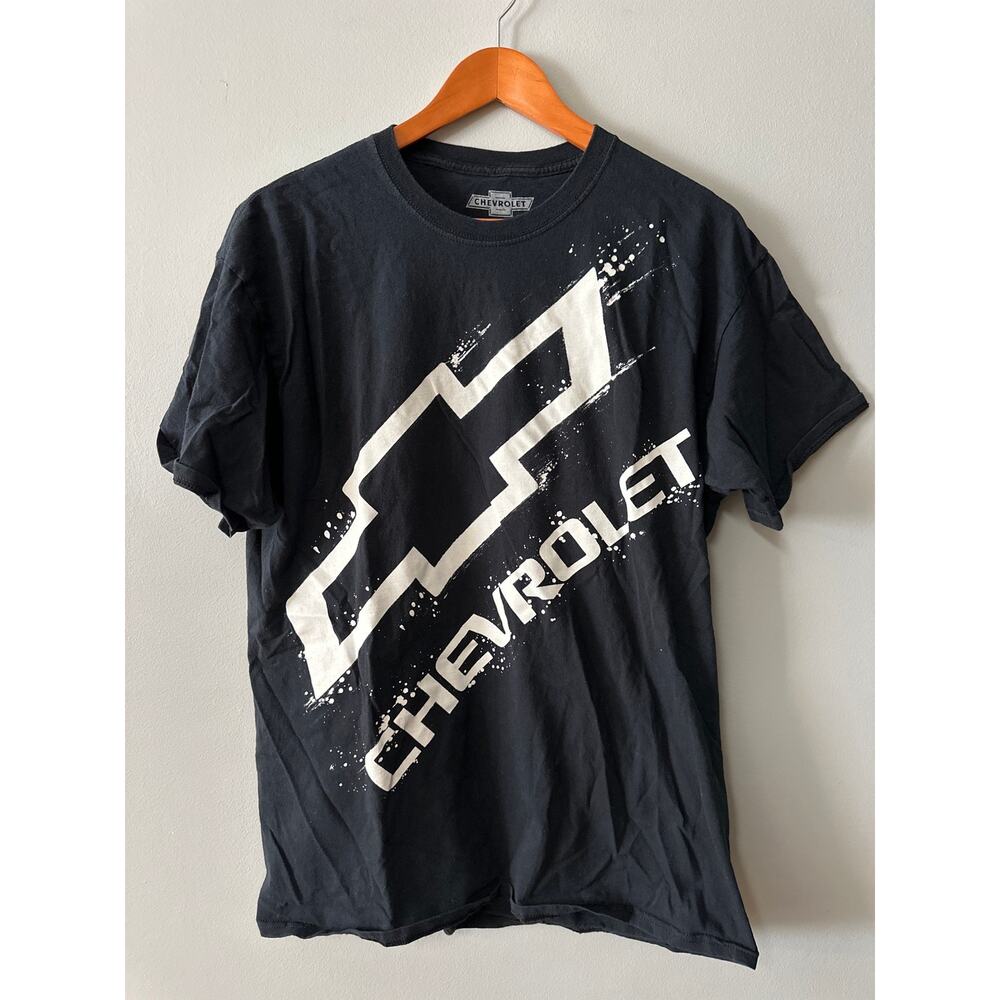 Chevrolet Bowtie Logo T Shirt Large Black Graphic Tee Chevy Racing Streetwear